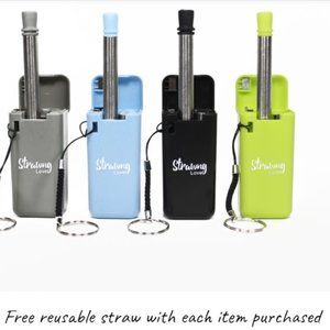 Free reusable silicone straw with each item